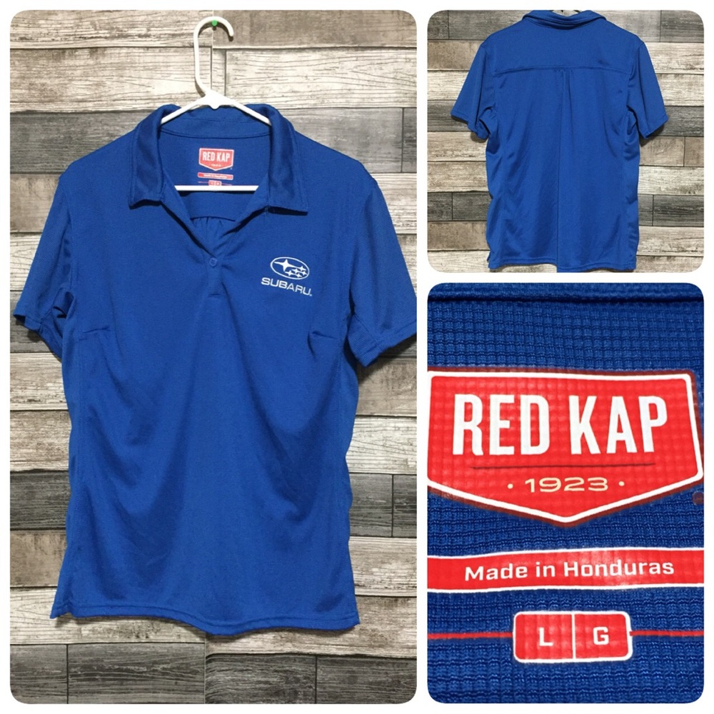Red Kap Subaru Polo Shirt Women’s L Blue Short Sleeve Embroidered